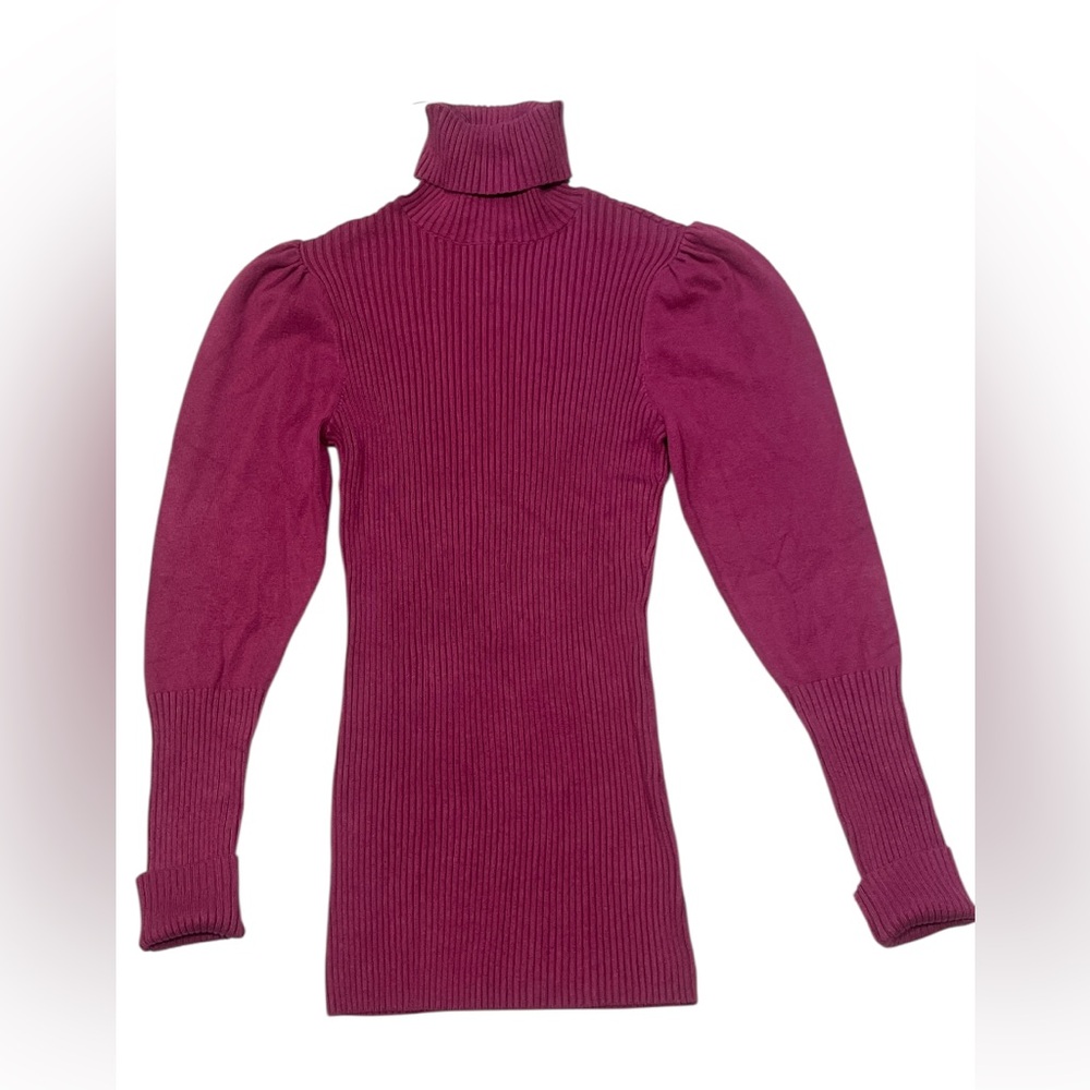 NWT Worthington Small Deep Orchid Ribbed Long Sleeve Turtleneck Stretch